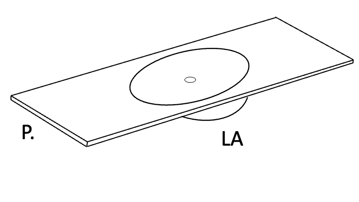 Plan vasque Design, fabrication sur mesure, Largeur 60 à 20 cm x Profondeur 40 à 60 cm, résine minérale ACRYSTONE® SOLID-SURFACE Finition lisse blanc mate, Livraison Offerte et Rapide.